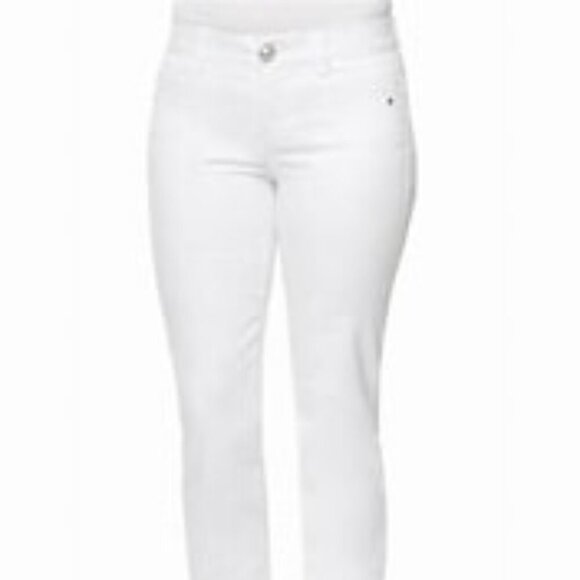 Democracy Denim - Democracy Ab Solution White Straight Leg Jeans Size 16 | Sculpting Stretch Denim
